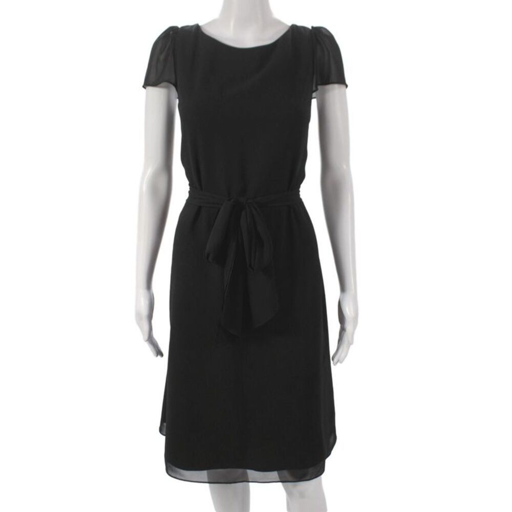 Ceremony by Joanna August Women Shift Dress Black Cocktail Knee Length Size L